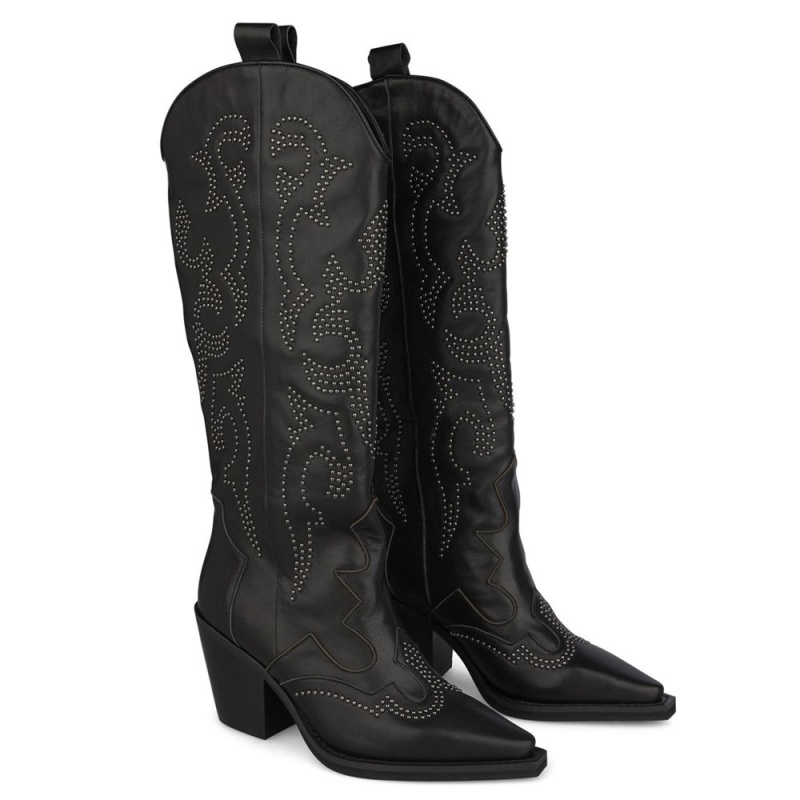 Bottes à Talons Alma En Pena Cowboy Boots With Heel Noir Femme | NQU-07205307